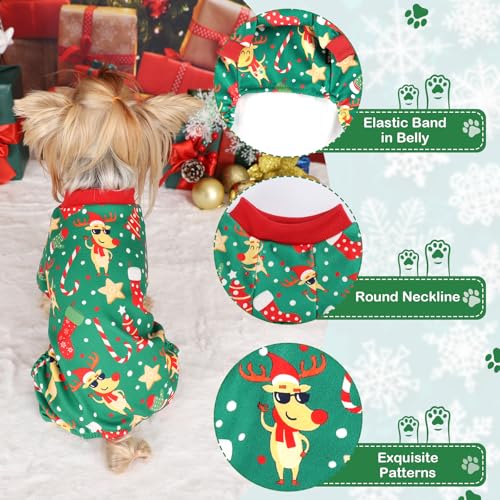 Pijama de Natal para cães pequenos, roupas para cães chihuahua Yorkie de inverno, suéter, pijama de