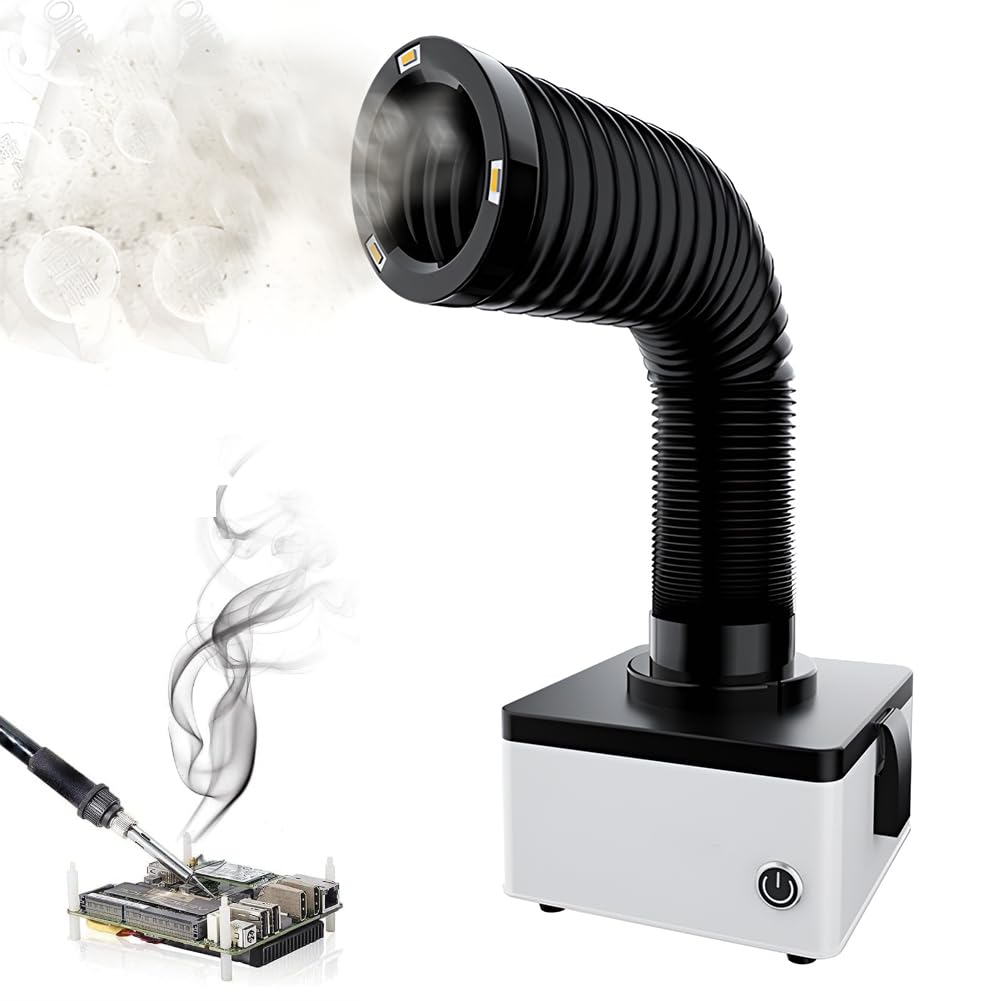 Absorbeur de fumée à souder avec filtration à 4 couches et éclairage LED flexible
