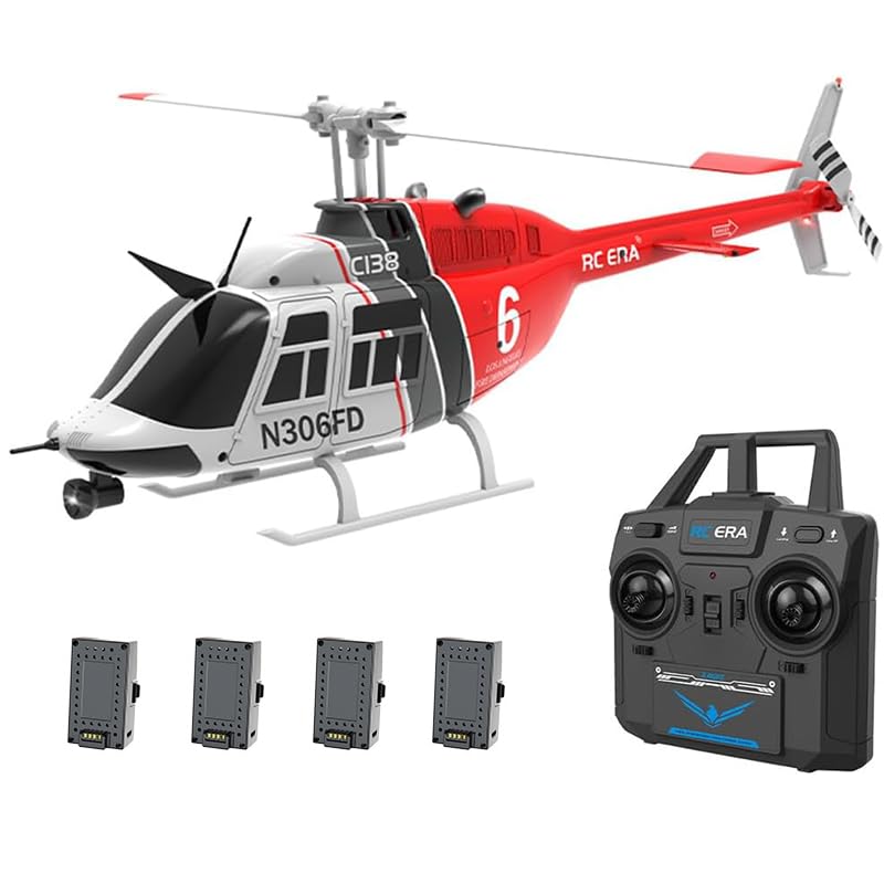 1/30 Scale C138 RC Helicopter with 6-axis Gyroscope, 2.4G 6CH Remote Control Aircraft with Altitude Hold and Optical Flow Positioning, One-Key Takeoff/Landing, for Adults Gift