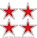 Lot de 4 autocollants en vinyle Motif étoile rouge 50 mm