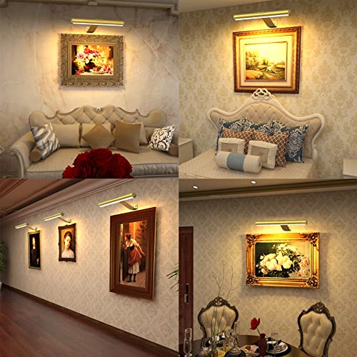 Image of Arixinks Wireless Picture Light for Art Painting with Remote Control, Rechargeable Battery Picture Light Dartboard Light, Full Metal 300lm Brightness Adjustable,Artwork Light for Pictures Gallery