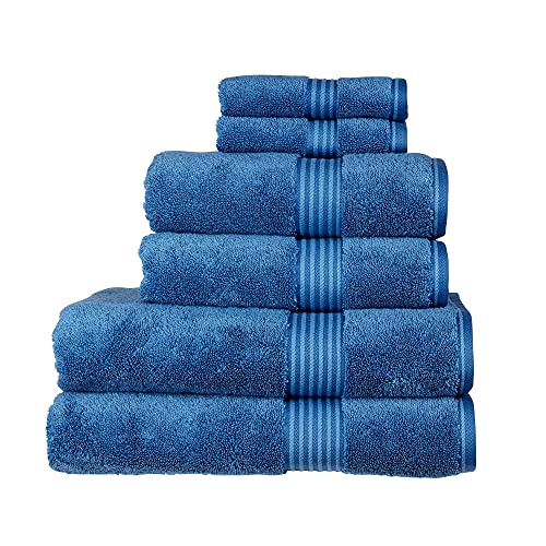 Christy Supreme Hygro 6 Piece Towel Set | Deep Sea Blue | 100% Luxury Supima Cotton | Ultra Soft | Super Absorbent | 650GSM | 2 Bath Towels 2 Hand Towels 2 Face Cloths option