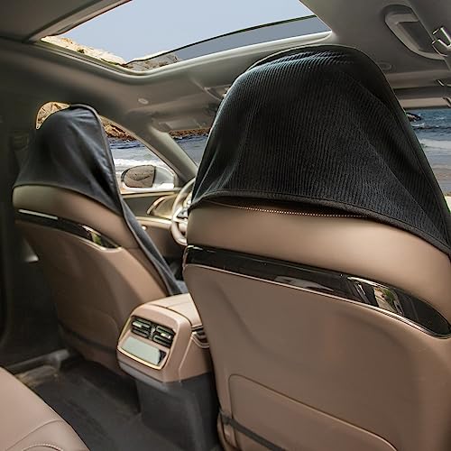 Image of 2pcs Universal Waterproof Car Seat Covers Black - Automotive Seat Cushion for Sedan SUV Truck Front OR Rear Seats - Anti Slip Car Seat Protector Suit for After Yoga Gym Hiking Running Sport