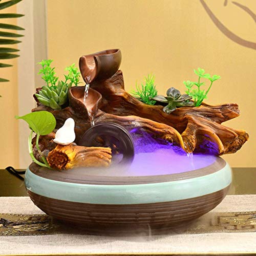 Innenbrunnen 3-Stufiger Kaskadierender Harzbrunnen Malerische Baumwurzeln Fallen Tischwasserbrunnen Entspannung Wasserfall Automatische Pumpe Und Zerstäubungsbefeuchter Innen Dekorative Innenentspann - Image 8