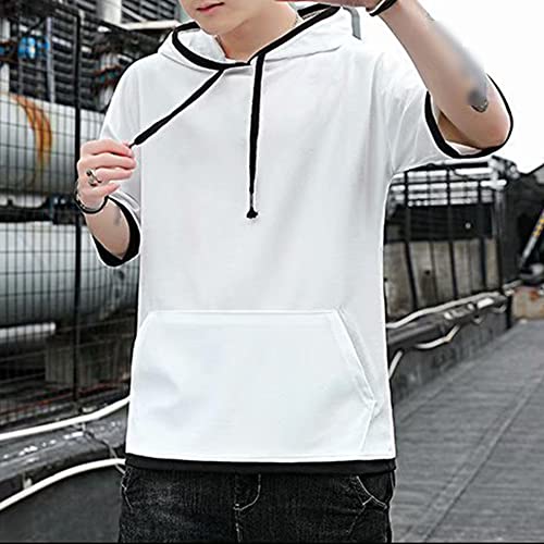 JEShifangjiusu Mens Fashion Athletic Hoodies Sport Sweatshirt Solid Color Pullover Lightweight Short Sleeve Baseball Hoodie4