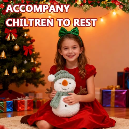 Weihnachten Kuscheltier Schneemann,25cm Weihnachten Schneemann Weiches Fell Plüsch, Plüschtier Christmas Plüschpuppe Dekoration Stofftier Plüsch Figuren Spielzeug für Kinder Mädchen Jungen (C)