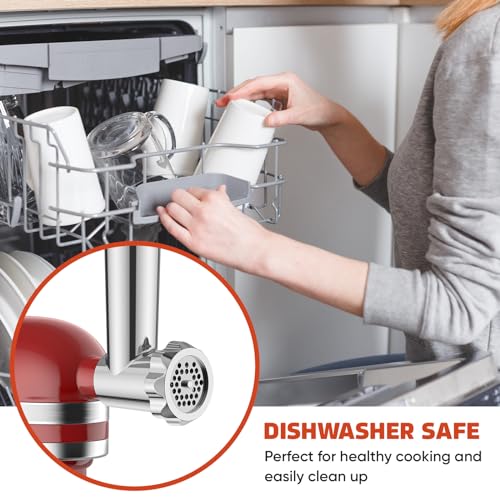 Stainless-Steel-Meat-Grinder-for-KitchenAid-Mixer-Meat-Grinder-Sausage-Stuffer-Burger-Press-As-Kitchen-Aid-Meat-Grinder-Attachment-for-Kitchenaid-Stand-Mixer-Dishwasher-Safe Stainless Steel Meat Grinder for KitchenAid Mixer Meat Grinder Sausage Stuffer Burger Press As Kitchen Aid Meat Grinder Attachment for Kitchenaid Stand Mixer Dishwasher Safe