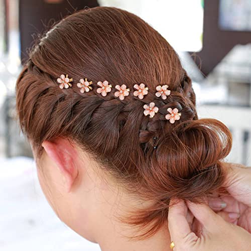 Flower Hair Clips For Women, Small Claw Clips For Girls, 12Pcs Pink Hair Clips Flower Hair Decorations, Cute Claw Clips For Hair Flower Hair Accessories Non-Slip Hair Clips For Thick Hair #TOP2