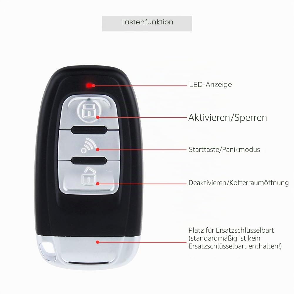 EASYGUARD PKE EC003-1 Passive schlüssellose Entry Auto-Alarmanlage, Druckknopf-Start, Fernstarter, DC12V