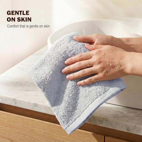 Image of Utopia Towels 24 Pack Cotton Washcloths Set, 100% Ring Spun Cotton, Premium Quality Flannel Face Cloths, Highly Absorbent and Soft Feel Fingertip Towels, Silver