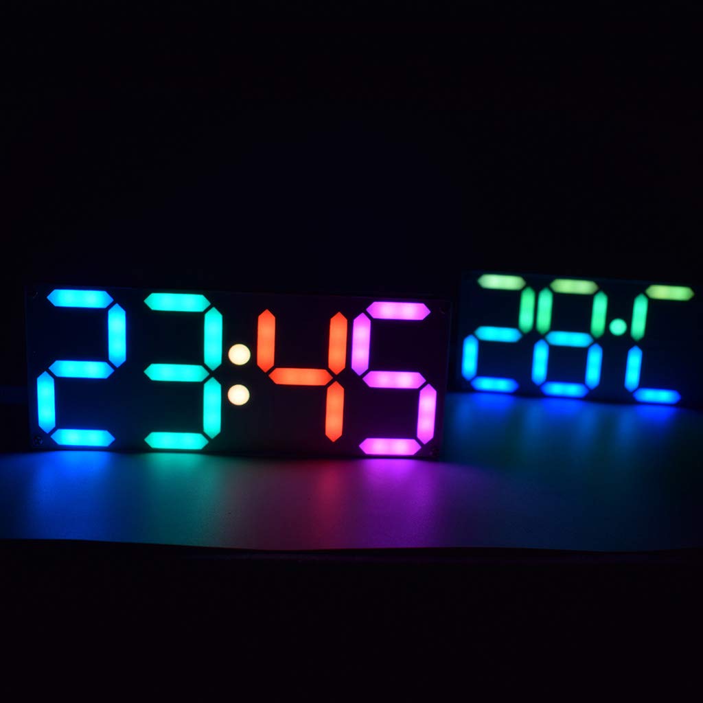 GUMEI Grand kit de Bricolage d'horloge de Tube numérique DS3231 de Couleur Arc-en-Ciel avec des Couleurs Personnalisables