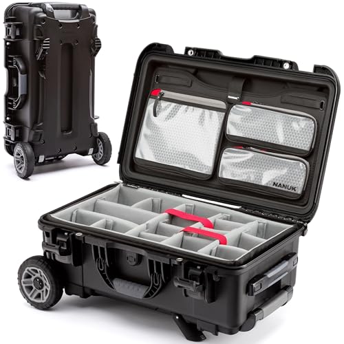 Image of NANUK 935 Pro Photo Kit with Heavy Duty Wheels - Waterproof Travel Camera Hard Case with Padded Dividers and Lid Organizer, 22 inch x 14 inch x 9 inch - Dustproof and Impact Resistant, Carry-On Approved - Black