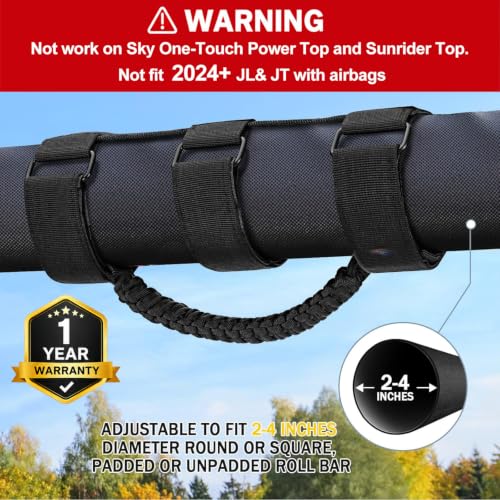 Image of moveland 2 Pack Roll Bar Grab Handles for Jeep Wrangler TJ YJ JK 1955-2023