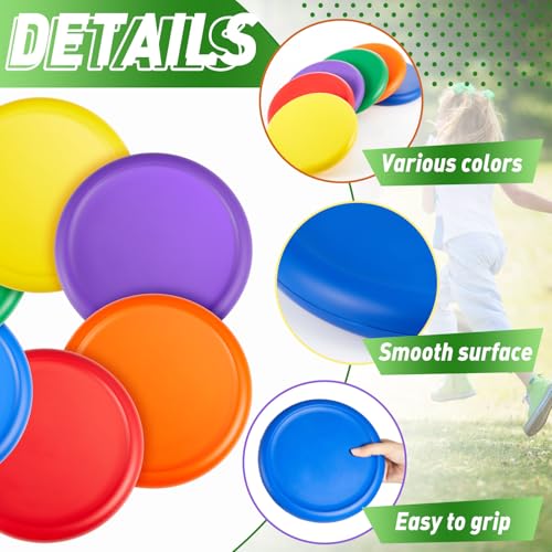 12 Pcs 8 Inch Foam Flying Discs PE Equipment Coated Soft Flying Discs Kid Toy for Physical Education Equipment Elementary School Teaching Beach Outdoor Playing Game Sports Party Supplies, 6 Colors