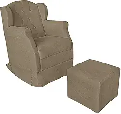 Poltrona de Amamentação Balanço Com Puff Platinum Decor (Capuccino)