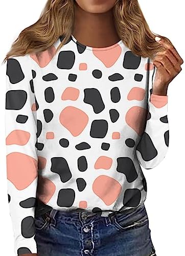 Womens Oversized Sweatshirts Crewneck Loose Fit Long Sleeve Pullovers Tunic Tops Colorblock Tee Shirts Streetwear
