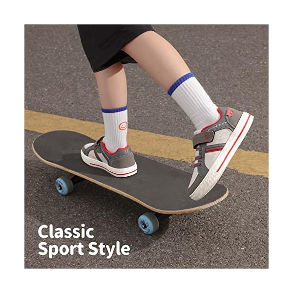 DREAM PAIRS Toddler Boys Girls Fashion Sneakers Causal Slip-On Running Shoes 151014-K Grey Red Size 9 M US Toddler - Image 3