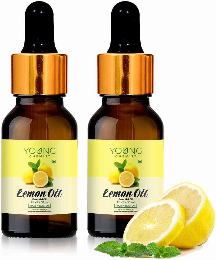Young Chemist Lemon Essential Oil - 60ml | Concentrated, Pure Aromatherapy Oil for Skin, Hair & Stress Relief | Citrus Scent for Home & Office