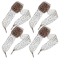 DEARMAMY 2Pairs Leopard Print Shoelaces Wide Flat Shoestings Cheetah - Lacci per scarpe in seta, raso, scarpe da ginnastica, leopardo, 130.00X4.00X1.00CM