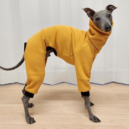 D DOGGY STAR イタグレ 裏起毛 無地 ロンパース つなぎ 小型犬 中型犬 大型犬 春 秋 冬服 doggystar ドッギースター 企画商品 特別 価格 (黄色, XL)