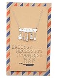 Quan Jewelry Handmade Cooking Utensils Charm Pendant Necklace with Greeting Card, Gifts for Women