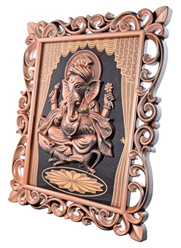 Image of Archie Plastic Ganesh Wall Hanging (48 cm x 41 cm x 6 cm, Brown)