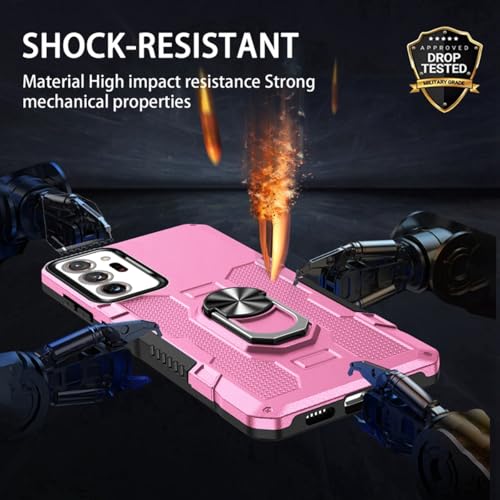 Coque pour Galaxy Note 20 Ultra rose avec béquille magnétique premium - 7