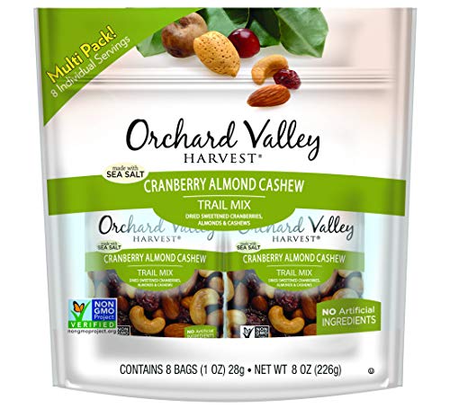 ORCHARD VALLEY HARVEST Cranberry Almond Cashew Trail Mix, 1 oz (Pack of 8)