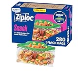 Ziploc Snack Bags, Easy Open Tabs, Ideal for Packing Cookies, Fruits, Vegetables, Chips and More, 280 Count