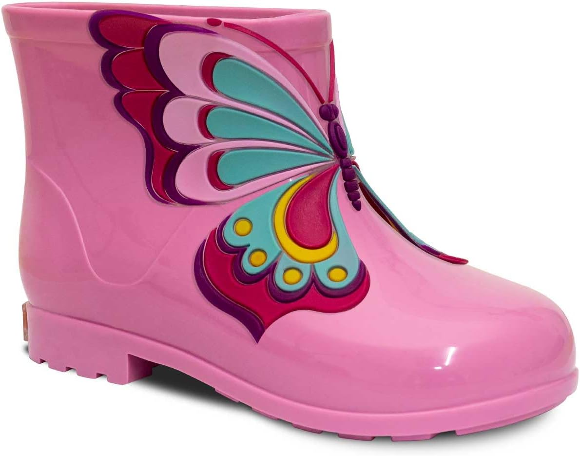 Bota Galocha Infantil Nº 21 ao 26 Botinha Cano Baixo Moda Feminina Menina Borboleta 09.43