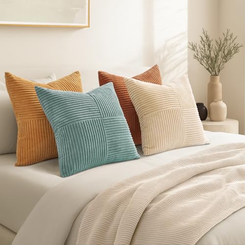 Topfinel Decorative Orange Teal Throw Pillow Covers Set of 4,Boho Pillow Covers Soft and Cozy Velvet Double-Sided Designs,Mix and Match for Couch Boho Farmhouse Fall Home Decor 18x18 Inch Topfinel Decorative Orange Teal Throw Pillow Covers Set of 4,Boho Pillow Covers Soft and Cozy Velvet Double-Sided Designs,Mix and Match for Couch Boho Farmhouse Fall Home Decor 18x18 Inch