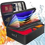 Portable Home Security Box for Documents and Cash, Small Fire Resistant Safe with Handle, Small Fireproof Safes for Passport