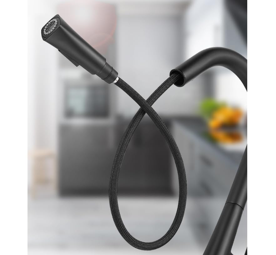Grifo de fregadero negro para cocina que soluciona la limpieza 2