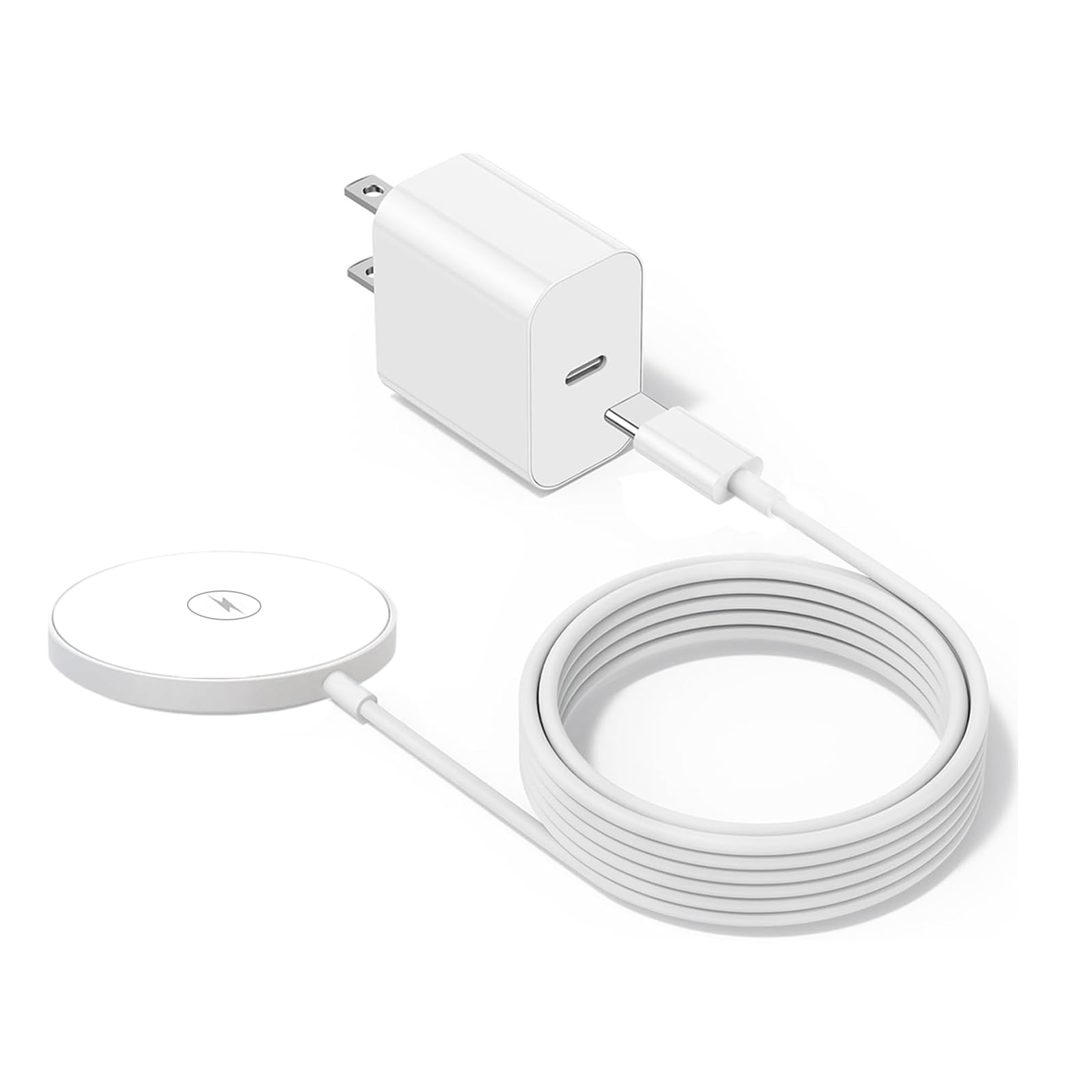 Photo 1 of [Apple MFi Certified]Magnetic Charger for iPhone 17,15W Fast Apple Wireless Magnetic Charging Pad,MagSafe Charger with USB C Wall Charging Block for iPhone 17e/Air/16 Pro Max/Plus/15/14,AirPods3/2/Pro