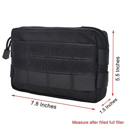 Tactical Molle Pouch, Horizontal Admin Pouch Small Utility EDC Gear Tool Bag - Image 3