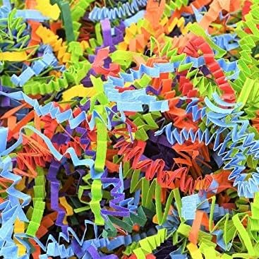 Colorful Mix of Crinkle Paper for Birthdays, Gift Bags or Easter Baskets (Bright Colors Mix, 1 Pound)