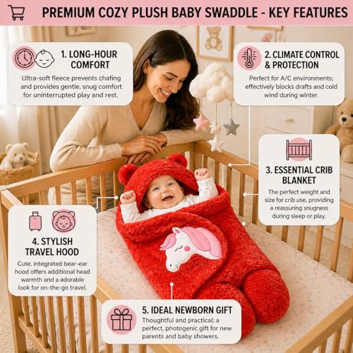 Image of BRANDONN Baby Blanket Newborn Gift Pack of Swaddle Wrapper, 0-9 Months, Length 68 cm x Width 68 cm