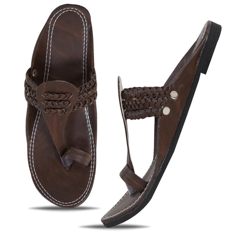 Image of DFR Ethnic Sandals For Boys Men, Comfortable Rajasthani Slippers