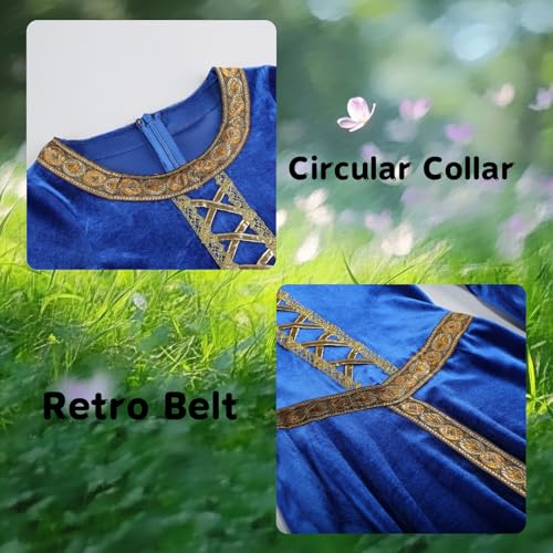 Vestido medieval noble de terciopelo para niñas 10-12 años miniatura 2