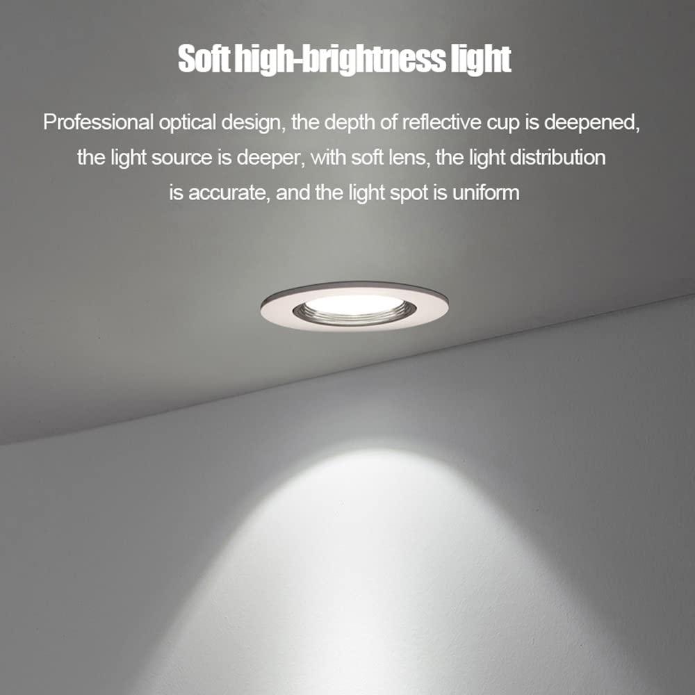 Oprawy wpuszczane LED wpuszczane lampy sufitowe prosta instalacja modernizacja światła dziennego Downlight 3000 K / 4000 K / 6000 K do wyboru oświetlenie dyskowe LED, 3-6000 K