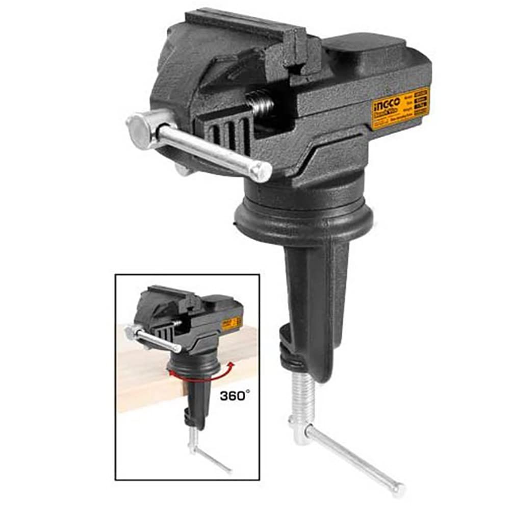 Ingco Hbv082 Morsa Da Banco Girevole Larghezza 60 Mm Forza Max Serraggio 1000 Kg