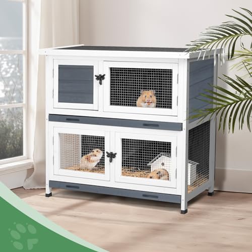 Amzoss 34248327-851-531 2 Story Solid Wood Rabbit/Bunny Hutch thumb #1