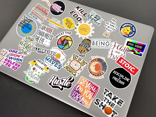 Image of WallDesign Life Inspiration Sticker Set (94 Decals) - Durable Stickers for Decorating Everyday Objects, Laptop, Notebooks, Mobile & Accessories | Ideal for Gifts and Daily Motivation-Self-Adhesive