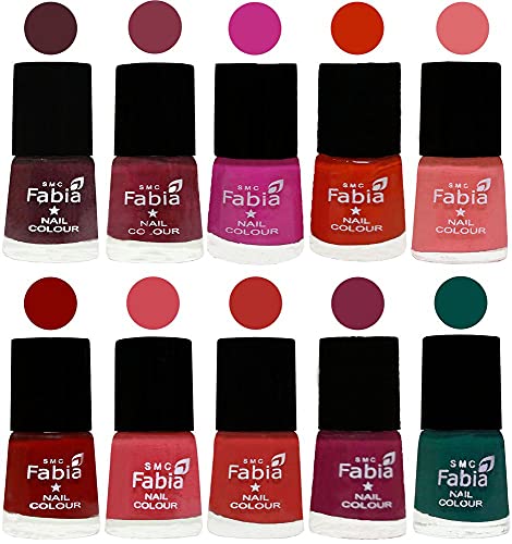 Image of ALL IN ONE (PACK OF 10), Long Lasting Glossy Nail Polish, 6 ml Each, All Vibrant Colours,02275