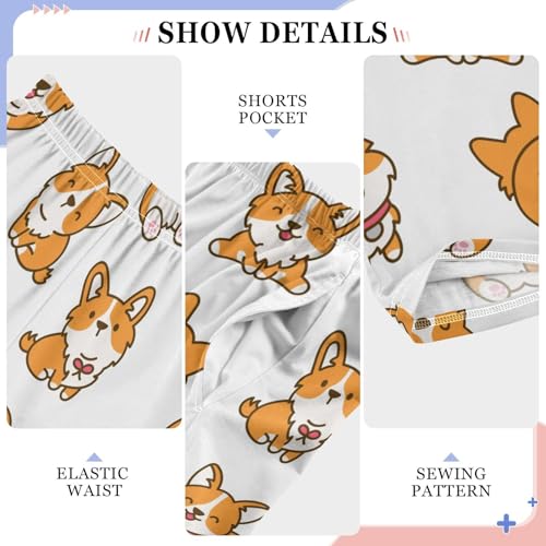 Boys' Pants Corgi Dog Animal Cute Long Bottoms Jogger Pants Elastic Waist Trousers with Pockets S-XL 6