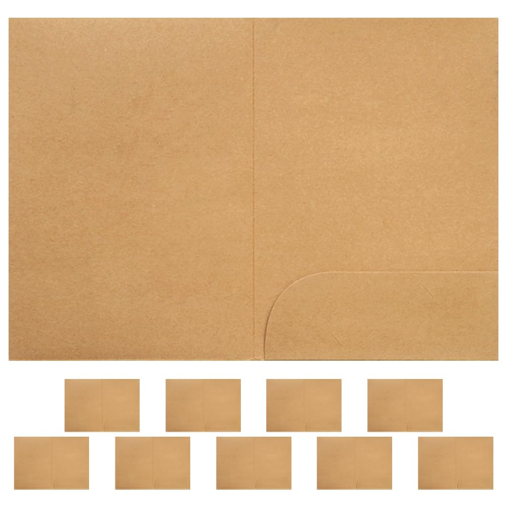 Chemises cartonnées avec poches pour documents A4 | Rangement papier kraft solide - 2