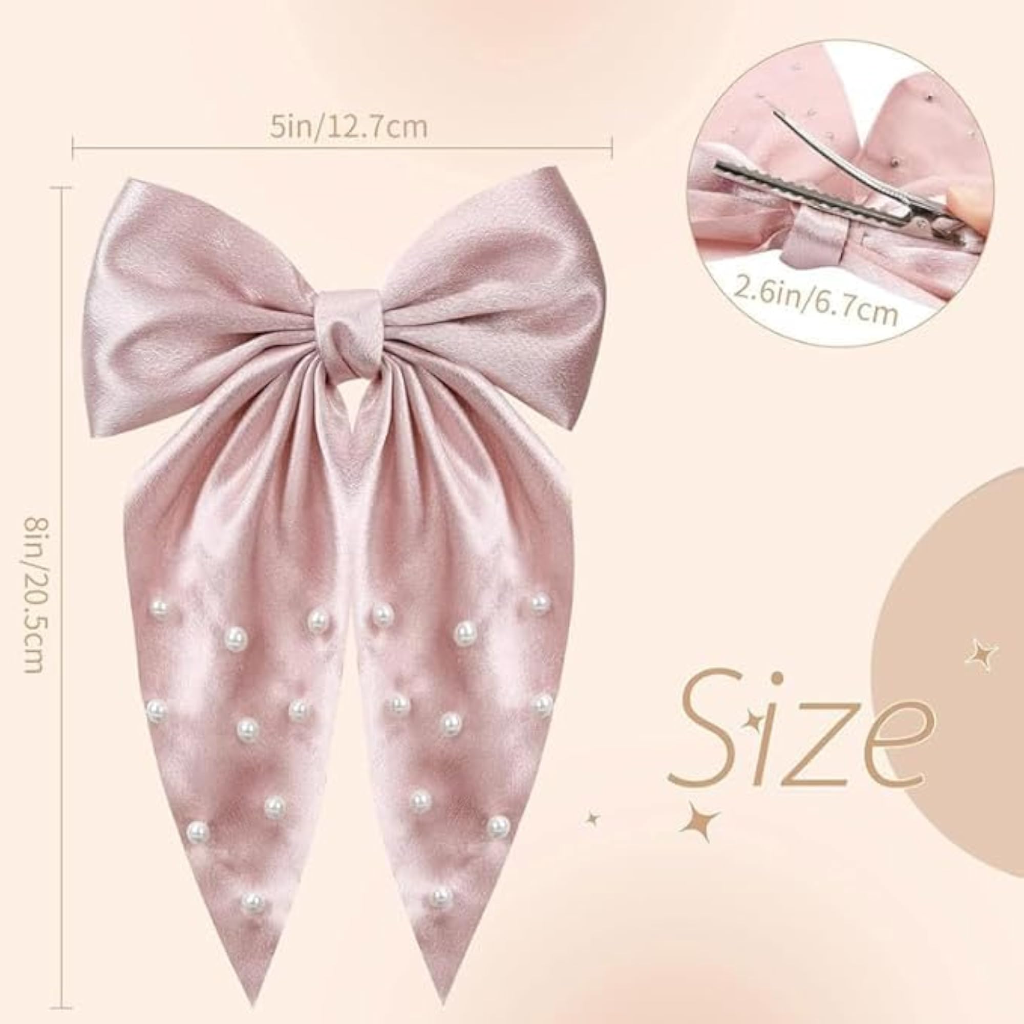 Multicolor Organza Hair Bow Clip Pack of 4 for Women