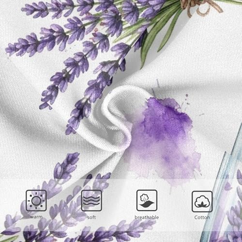 Cotton Girls Underwear Toddler Watercolor Purple Lavender Flowers Little Girl Panties Aesthetic Briefs Kids Undies 2t3