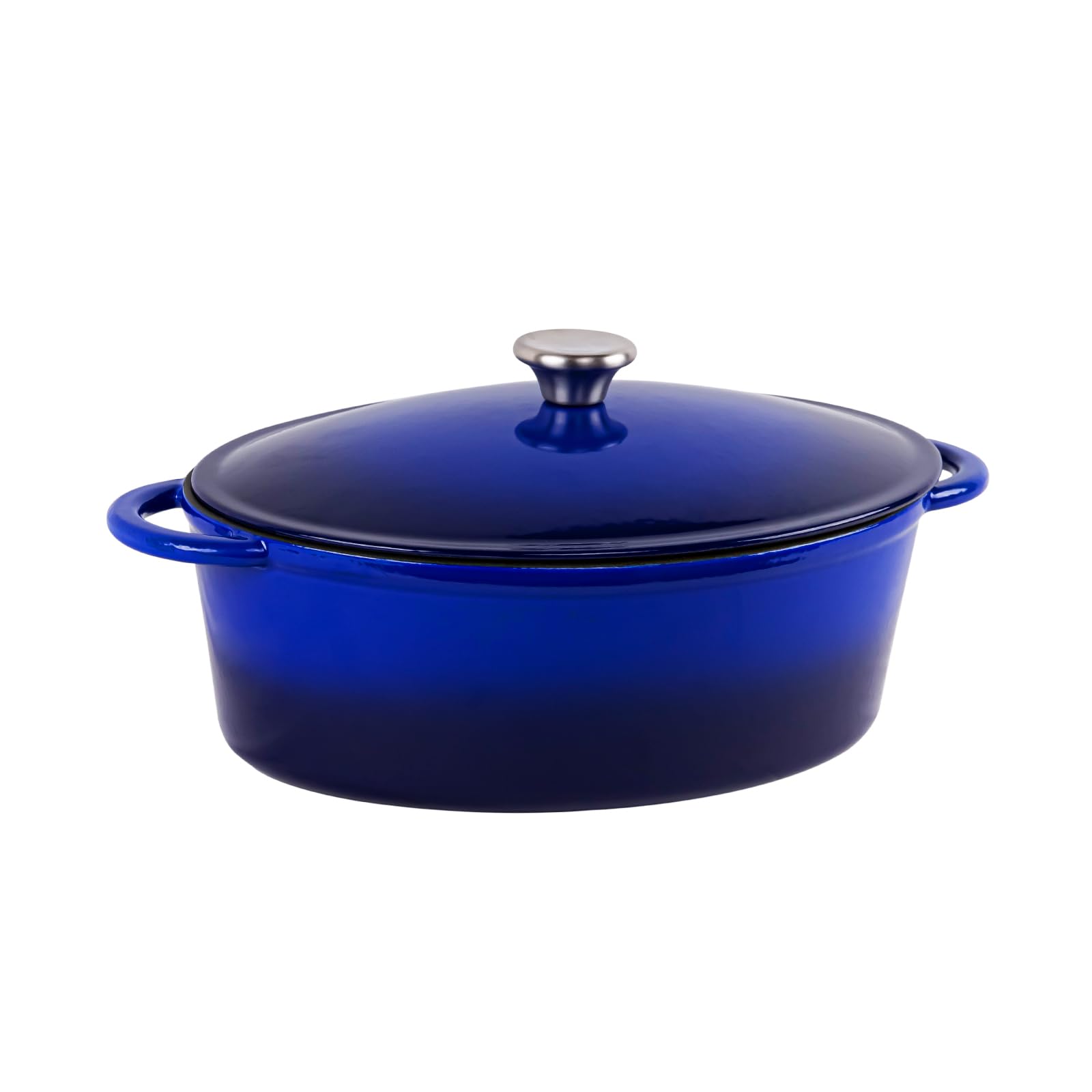 AILIBOO 7 quart enameled oval dutch oven pot with lid - perfect for bread baking, Nonstick enamel Coating?Tight-Sealing Pot for Bread Baking, Braising, Soups & Stews, Oven/Stovetop/Grill Safe, Blue