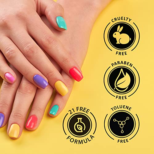 Image of FACESCANADA Ultime Pro Splash Luxe Nail Enamel - Aurora Blue (L33), 12ml | Glossy Finish | Quick Drying | Long Lasting | High Shine | Chip Defiant | Even-Finish | Vegan | Non-Toxic | Ethanol-Free